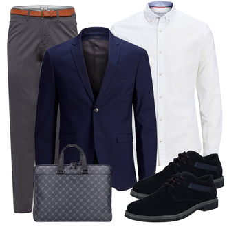 Business Outfits mit Schwarz/Mischfarben Anzug Jack & Jones "Modernes Business Outfit"