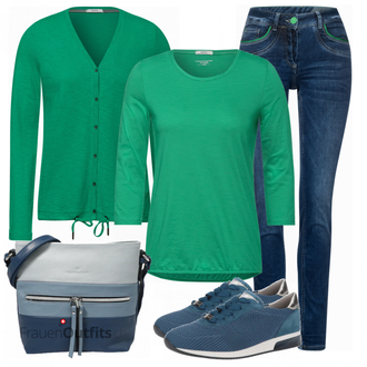 Outfit mit Türkis Sneaker Ara "Frühlingsoutfit"