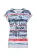 SOCCX Damen T-Shirt mit Streifen und Wording Print