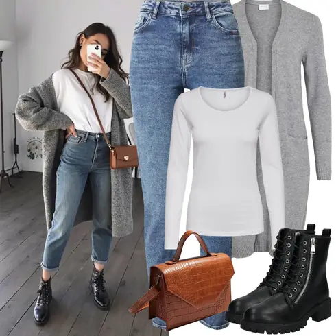 Comment poter Gris/Gris clair/Gris foncé Tricot Grande Taille/Tunique/Manteau/Robe Grande Taille/Cardigans Longs/Cachemire-Cardigan/Cardigan d'Hiver/Cardigan en Laine Vila avec Gris/Gris clair/Gris foncé Tricot Grande Taille/Tunique/Manteau/Robe Grande Taille/Cardigans Longs/Cachemire-Cardigan/Cardigan d'Hiver/Cardigan en Laine Vila