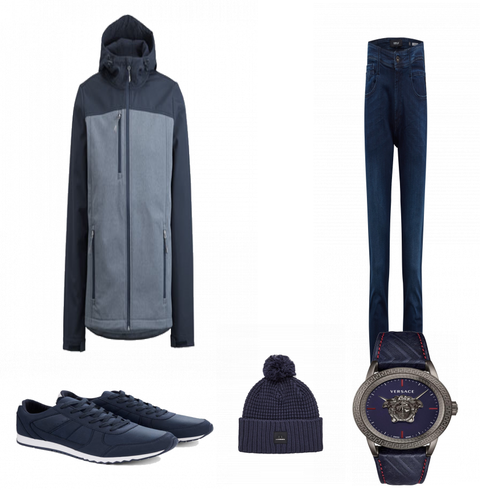 Blau Sportjacke Tchibo kombinieren