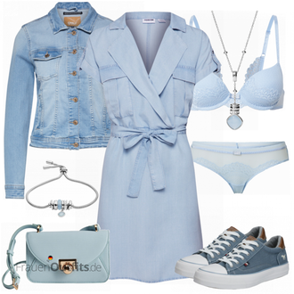 Outfit mit Hellblau/Blau Kleid Große Größe/Tunika Noisy may "Perfekt für den Sommer"