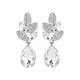 EVER FAITH® Art Deco Kristall Party Ohrringe saphirblau Silber-Ton N03198-4