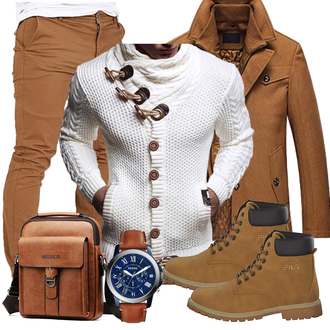 Outfit mit Braun Overall/Wintermantel/Winter Parka Lavnis "Alltags Outfit"