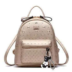 DEERWORD Damen Rucksack Handtaschen Elegant Anti Diebstahl Frau Stadtrucksack Henkeltaschen Tagesrucksack Gold