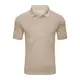KEFITEVD Funktionsshirt Herren Polo Kragen Sportshirt Schenelltrocknend Leicht Oberteil Outdoor Kurzarm Tshirt Sommer Atmungsaktiv Golf Hemd mit Brillenhalter für Airsoft Wandern Khaki M