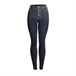 BEECM Damen Jeanshose Slim Hole Jeans High Waist Hose Mehrere Tasten Skinny Jeans kleinen Fuß Jeans
