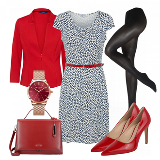 Outfit mit Rot High Heel Högl "CasadelSilencio"