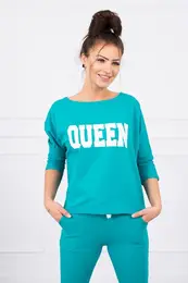 marka niezdefiniowana Set with Queen print green