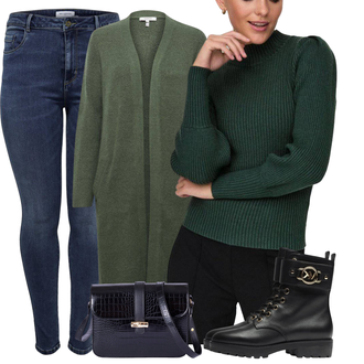 Outfit met Anti-trombose Kous/Lange Onderbroek/Overknee Kous/Vormgevende broek/Steunkous/Thermopanty/Panty Grote Maat/Winterkous/Wollen panty ONLY Carmakoma "Outfit voor de winter"
