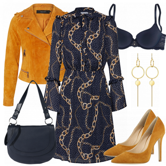 Outfit mit Blau/Dunkelblau Bademode Großer Cup Lascana "Chains"