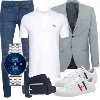 Outfit mit Weiß Poloshirt Lacoste "Cooles outfit"