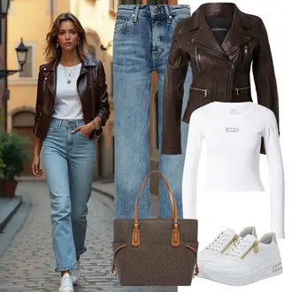 Logo print Outfit sa Siva/Smeđa/Kaki Nekategorizirano MICHAEL Michael Kors "Proljetni outfit"