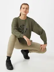 NIKE Sweatshirt khaki / schwarz
