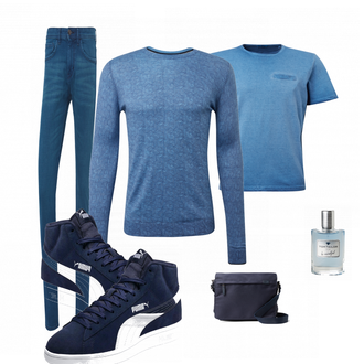Outfit mit Weiß Sneaker Puma "Tom Tailor"
