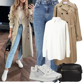 Outfity s "mom" džínami Vysoký Pas s Modrá/Světle modrá High Waist Džínové Kalhoty/Mom Jean/Zimní bunda/Džíny s Rozparkem/Navlékací džíny/Kožená bunda/Kožená Pánská Bund/Kožené Boty/Zužující se Džíny/Girlfriend Džíny/Push up Džín/Slim Fit Džíny/Džíny Regular Fit Pieces "Jarní Outfit"