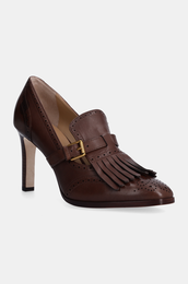 Usnjeni salonarji Lauren Ralph Lauren Colleen rjava barva, 802944557002