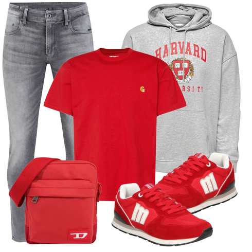 Rot Caual T-Shirt Carhartt Wip kombinieren