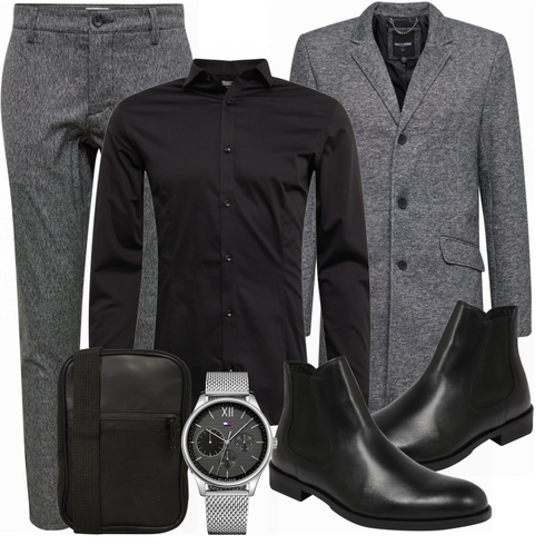 Schwarz Stiefel SELECTED HOMME kombinieren