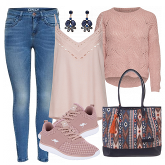 Outfit mit Beige Sneaker Kangaroos "Fiesta"