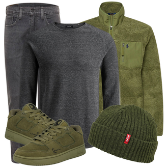 Outfit mit Grün Sneaker/Leder Sneaker Karl Kani "Alltagsoutfit"