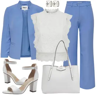 Elegante Outfits Große Größen mit Grau/Weiß/Creme Hemdbluse/Strickjacke Mit Fransen/Rundhals-Strickjacke/Kurze Strickjacke/Kurzarm Strickjacke/Stehkragen-Strickjacke/Sommerstrickjacke/Kurzarm Hemd/Musselin Hemd Only "Eleganter Look"
