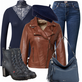 Outfit mit Rot Lederjacke Freaky Nation "Herbstlicher Look"