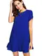UNibelle Damen Kleid Kurzarm O-Ausschnitt A-Linie Kurze Mini Kleider Lose T-Shirt Kleid Blusen Tunika Kurzarm