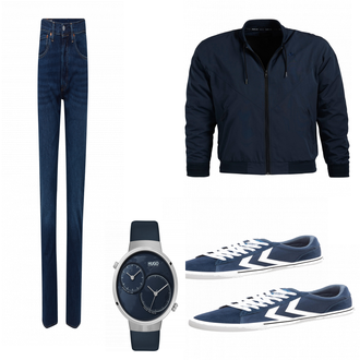 Outfit mit Grau Sneaker Hummel "Tchibo Look"