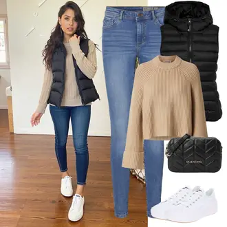 Outfit mit Weiß/Creme Canvas-Sneaker/Sneaker Low/Plateau-Sneaker Converse "Frühlingsoutfit"