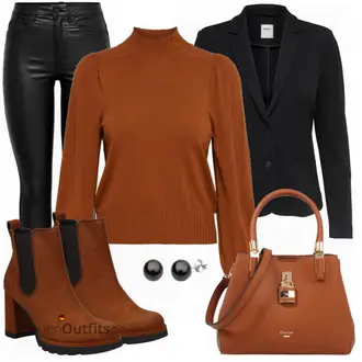 Outfit mit Braun/Rot Stiefel Paul Green "Modischer Look für den Herbst"