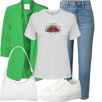Outfit met wit/grijs Sneaker Tamaris "Opvallende Zomerlook"