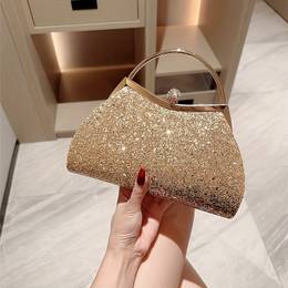 New Sparkling Crown Head Evening Party Dress Bag Shell Hand Wedding Bridesmaid Bag Chain Bag