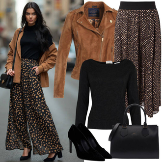 Outfit mit Beige/Braun Lederjacke/Kurzjacke/Vintage Lederjacke/Cordjacke/KunstLederjacke/Bikerjacke/Vintage Jacke/Crop Jacke/Samtjacke/Lammfell Jacke/Jacke mit Seitlichem Reißverschluss Freaky Nation "Frühlings Outfit"