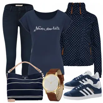 Gazelle Outfit mit Grau Sneaker Adidas Originals "Tabbi"