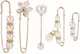 Fako Bijoux - Sierspeld Set - Parels & Bloemen - Vestsluiting - Vestspeld - 5 Stuks - Goudkleurig
