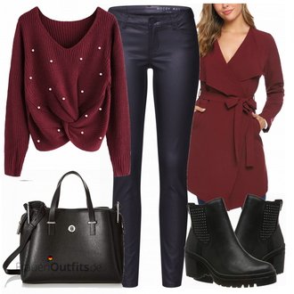 Winter Outfits Lang/Maxi mit Rot iClosam "Tamaris"