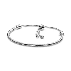 Pandora Damen Moments Pandora Damen Moments Schlangen-Gliederarmband mit Schiebeverschluss Sterling Silber, Cubic Zirkonia 597125CZ-2