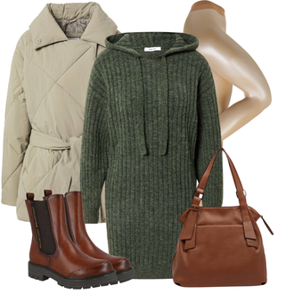 Outfit mit Beige Sommerjacke Neo Noir "Winterlicher Look"