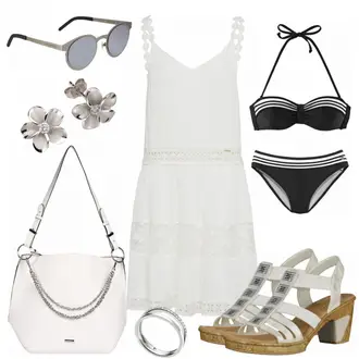 Outfit mit Schwarz Bademode Großer Cup Lascana "Ella"