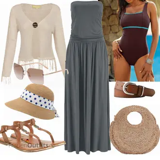 Party Outfits mit Schwarz/Weiß Schlaghose/Kleid Große Größe/Strickkleid/Bluse & Tunika Lascana "Sommer Bekleidung"