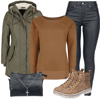 Camouflage Outfit mit Khaki/Dunkelgrün Parka/Parka-übergangsjacke/Mantel mit Reißverschluss/Winter Parka/Outdoormantel/Leichter Mantel/Militärmantel/Wintermantel/Regenmantel & Funktionsmantel/Übergangsmantel/Trenchcoat/Bundeswehr Parka/Dreiviertellanger Mantel Brandit "Perfekt für die Freizeit"