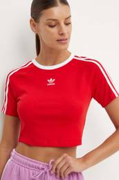 Kratka majica 3 Stripes Baby Tee enska, rdea barva, IP0665