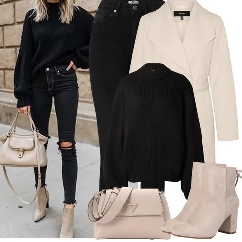 Comment poter Noir Jeans Veste en Cuir pour Homme/Veste d'Hiver/Chaussures en Cuir/Jeans avec un Trou/Jean Push-up/Jean Taille Haute/Jeans Thermiques/Jeans avec Fente/Jean Motard Only avec Marron/Beige/Kaki Manteau en Loden/Manteau de Laine/Trench Manteau/Manteau en Laine/Manteau D'été/Manteau Blazer/Women's Trenchcoats/Manteau Léger/Manteau en Cachemire VERO MODA