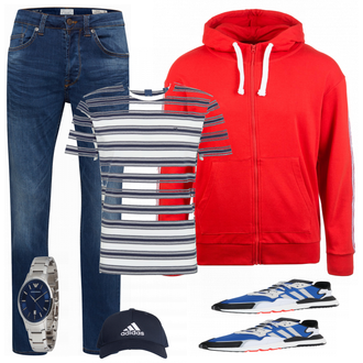 Outfit mit Blau Hut Adidas Performance "Freizeit Outfit"