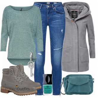 Outfit mit Türkis/Grün/Hellblau 3/4 Bluse/Klassische Tunika/Elegante Tunika/ausgefallene tunika/Festliche Tunika/Lederjacke/Tuniken-Shirt/Shirt & Top Große Größe/Tunika Only "Marikoo jacken"