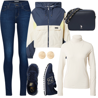 Outfit mit Rosa/Beige/Blau Ohrstecker Lacoste "Leichte Frühlings Outfits"
