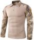 FENG Tactical Military Combat T-Shirt für Herren Langarm Slim Fit Camo Shirt Militäruniform Airsoft Zubehör Jagd Wandern (Ruin Yellow,M)