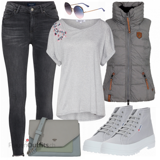Outfit mit Grau Sneaker Superga "Alltagsoutfit"