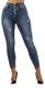 Giralin Damen Jeans Skinny Fit Seitentaschen High Waist Freizeithose Gesäßtaschen Zierknöpfe Damenhose Fransen Denim Hose 200930 Blau Total 38